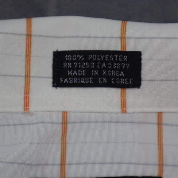 Rocawear Shirt Mens L White Orange Striped Large Spellout Short Sleeve Button Up - Picture 12 of 16